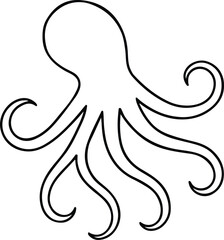 WebOctopus silhouette, octopus icon black silhouette, outline vector illustration