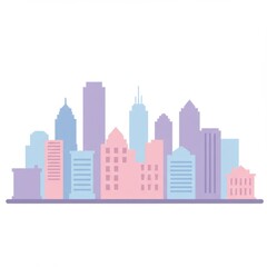 Pastel City Skyline Illustration