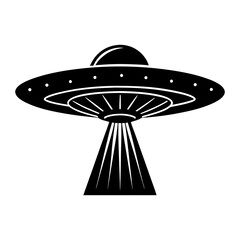 Flying Saucer Silhouette vector illustration