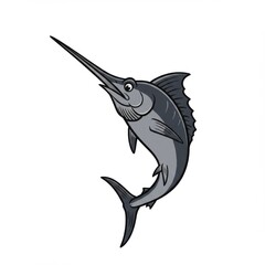 Fototapeta premium Gray Marlin Illustration on White Background