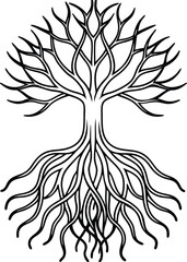 Modern Root Pattern Design on White Background