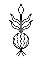 Organic Ink Roots Vector on White Background