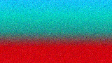Abstract gradient artwork featuring a vibrant teal to red transition, textured with tiny dots creating a speckled effect