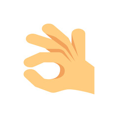 Illustration of a hand gesturing the ok sign with fingers forming a circle and thumb touching index finger