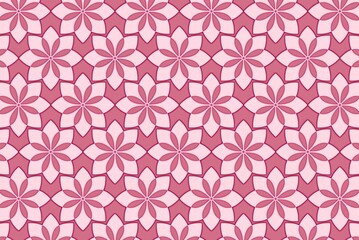 seamless pattern with pink flowers