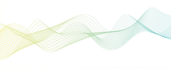 Abstract wave colorful element for design. Digital frequency track equalizer. Stylized line art background. Modern smooth glossy blue wave on white background. Science, banner, business, poster,