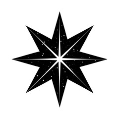Eight Point Star Silhouette vector illustration