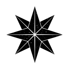 Obraz premium Eight Point Star Silhouette vector illustration