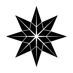 Eight Point Star Silhouette vector illustration