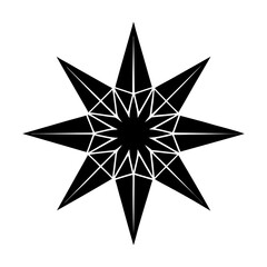 Obraz premium Eight Point Star Silhouette vector illustration