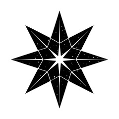 Eight Point Star Silhouette vector illustration