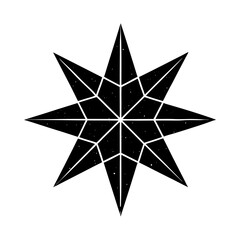 Eight Point Star Silhouette vector illustration
