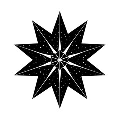 Eight Point Star Silhouette vector illustration