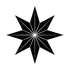 Fototapeta premium Eight Point Star Silhouette vector illustration