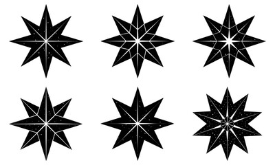 Eight Point Star Silhouette vector illustration