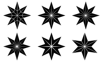 Eight Point Star Silhouette vector illustration