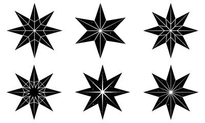 Eight Point Star Silhouette vector illustration