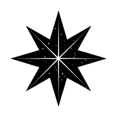 Obraz premium Eight Point Star Silhouette vector illustration