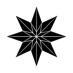 Obraz premium Eight Point Star Silhouette vector illustration