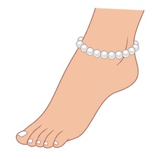 Woman's Foot with Pearl Anklet