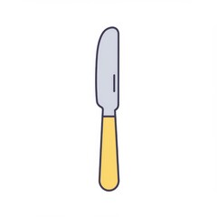 Fototapeta premium Yellow Handled Butter Knife Illustration