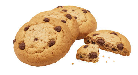 Isolated Chocolate Chip Cookies