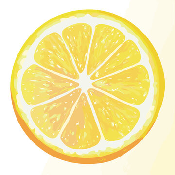 recommend clip art: Vibrant Lemon Slice Illustration Fresh Citrus Fruit Graphic Design Element