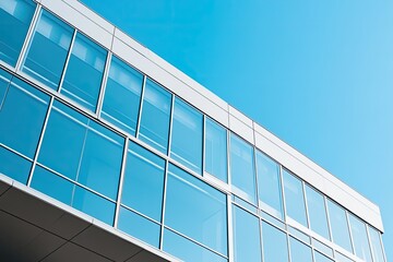 Modern office building facade against clear sky