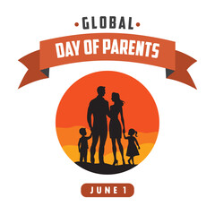 global day of parents vector illustration design