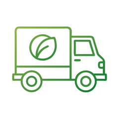 Organic Grocery Delivery Truck Icon &ndash; Sustainable and Fresh Food Symbol