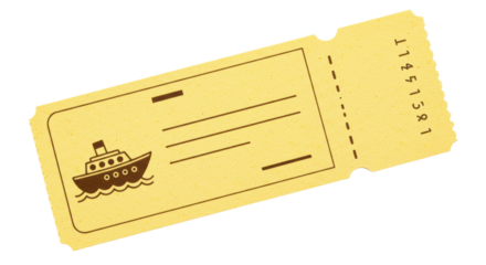 Isolated Vintage Ticket