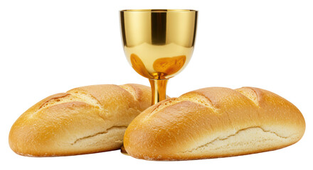 Isolated Bread and Chalice