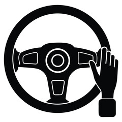 bus driver element isolated steering wheel on white background