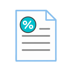 Percentage Document Icon – Financial Report and Analysis Symbol