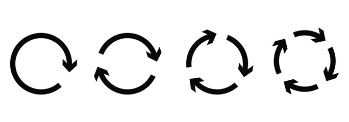 circle arrow set. circular arrow icon, refresh, reload arrow icon symbol sign. Reload vector icon set. repeat vector. refresh arrow.