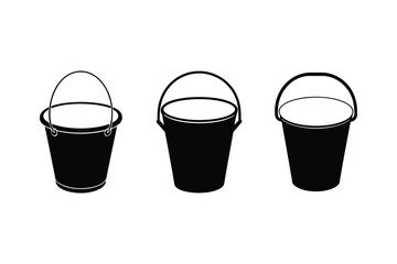 Bucket  Silhouette Vector bundle  illustration, Bucket  Silhouette
