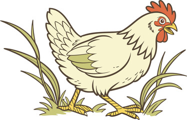 Colored Chicken Design Illustration. Chicken Inspired Colorful Design. Artistic Colored Chicken Design. Modern Chicken Color Artwork