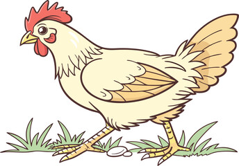 Colored Chicken Design Illustration. Chicken Inspired Colorful Design. Artistic Colored Chicken Design. Modern Chicken Color Artwork