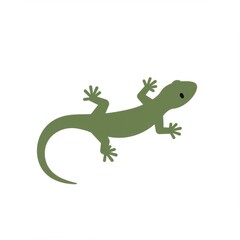 Green Lizard Illustration on White Background