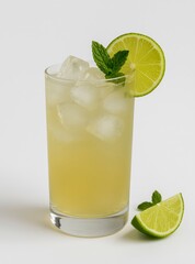 Refreshing Gin Mule Cocktail With Mint and Lime Served in a Glass With Ice