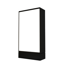 Totem light box billboard isolated. Totem light box billboard advertising poster mockup. Digital lightbox icon black display banner