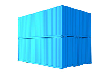 Cargo container isolated. Transport container. Blue container for transporting goods by sea. Closed container with capacity data. Delivery, logistics, transportation. Cargo ship.	
