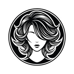 girl with long hair vector silhouette