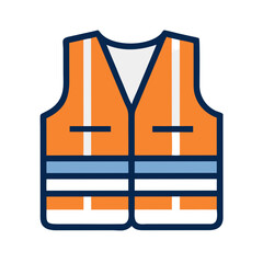 Reflective Safety Vest Icon &ndash; Construction and Visibility Symbol
