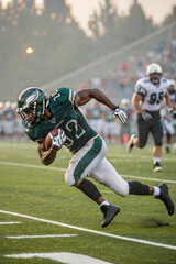 American football player in action.