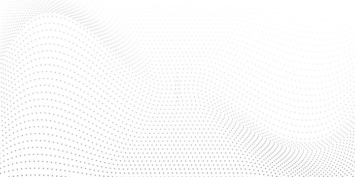 Abstract halftone background with wavy surface made of black dots on white modern dots background modern