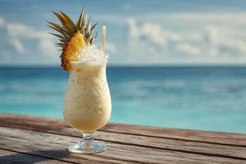 Pineapple Cocktail on Beach
