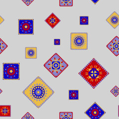 Mexican multicolored Latin American background in the form of diamonds without a background