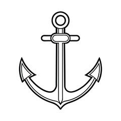 anchor vector art icon line art silhouette