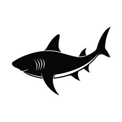 Stylized silhouette vector illustration  of a shark 